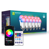 Ampoule LED Intelligente Premium WiFi BLE 2.4G Triple Mode RGB CCT 9W 800lm E26 2700K-6500K Contrôle Vocal et Gradation via l'Application Surplife pour Éclairage Domestique