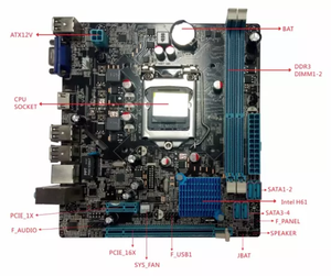Fuente de Alimentación ATX <span class=keywords><strong>H61</strong></span>, Placa Base LGA1150 Compatible con Memoria RAM DDR3 de 3.ª Generación 1066 1333 1600, Placa Base PCIE 16X, <span class=keywords><strong>Socket</strong></span> LGA 1155 <span class=keywords><strong>1150</strong></span> - Product Image 3