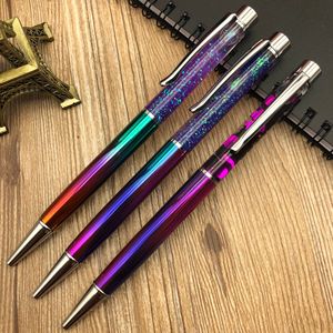 Premium Shimmer Quicksand <b>Glitter</b> Tube Metal Ballpoint <b>Pen</b> Black Blue Ink Silk Screen Logo Wedding Girl Party Favor - Product Image 4
