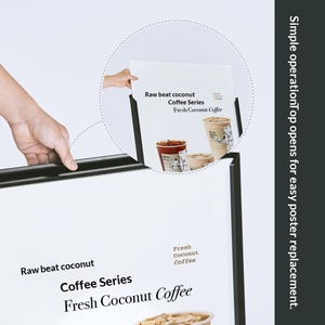 Zhiguang – Présentoir publicitaire sur pied en métal, style Art Déco, avec guides de cartes assemblés pour affiches, idéal pour les cafés - Product Image 4