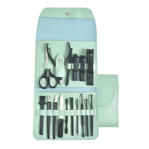 Hot 16Pcs En Acier Inoxydable Professionnel Coupe-Ongles Ensembles Mens Nail Toilettage Kit <span class=keywords><strong>Manucure</strong></span> Ensemble Avec Voyage Étui En <span class=keywords><strong>Cuir</strong></span> - Product Image 5