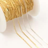 Produits tendance 2025 nouveautés Offre Spéciale amérique véritable or rempli 1.3mm chaîne de câble barre dappée pour la fabrication de bijoux Bracelet