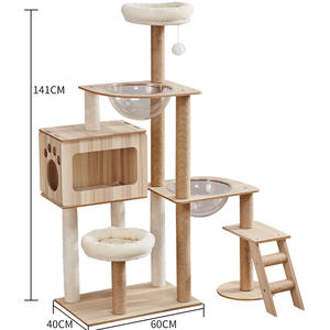 Multi-livello 2 ciotole 2 posatoi gatto condominio gatto arrampicata torre con scala per gatti - Product Image 6