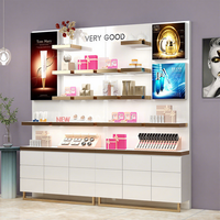 Vitrine de présentation cosmétique pour salons de beauté, éclairage finition cuite, comptoir de merchandising commercial, échantillons de nail art