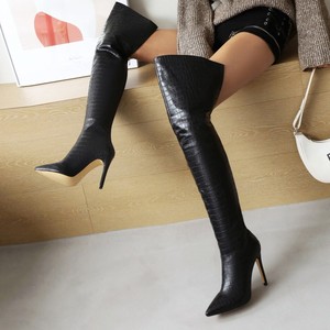 Cuissardes Sexy Bottes Botas Para Mujer Peep Toe Over the Knee Thigh High <b>Boots</b> for Women SM High Heels - Product Image 1