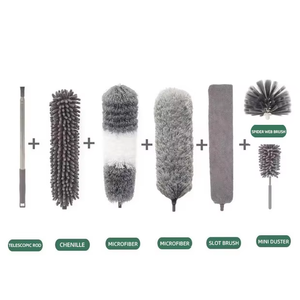 Pelle à poussière télescopique en microfibre classique et balai <span class=keywords><strong>plumeau</strong></span> extensible pour nettoyer le dépoussiéreur de qualité supérieure - Product Image 3