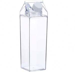 500Ml Clear Plastic Water <b>Bottle</b> Square Fresh <b>Milk</b> <b>Bottle</b> Juice Drinking <b>Bottle</b> <b>With</b> Screw Lid - Product Image 3