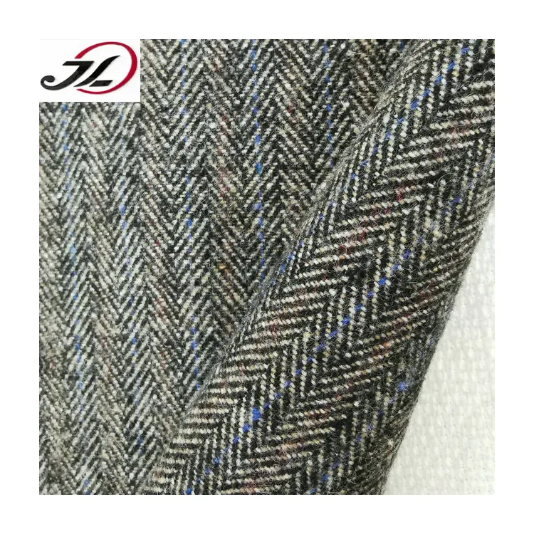 New fashion herringbone tweed houndstooth wool tweed fabric for coat