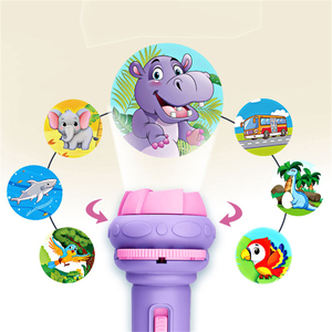 Trẻ em giáo dục sớm nhận thức đồ chơi động vật hoạt hình mô hình sáng lên đèn pin chiếu - Product Image 4