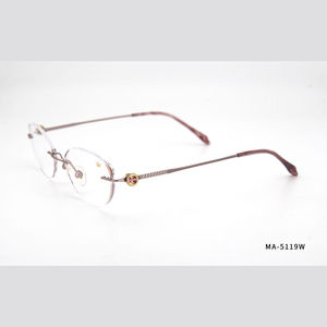高品質カスタムメイドリムレスセミチタン製女性用光学フレーム眼鏡　リムレス光学アイウェア眼鏡 - Product Image 2