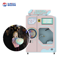 Nouvelle machine à barbe à papa automatique personnalisée, écologique, robotisée, en libre-service, électrique, rose, intelligente, distributeur automatique