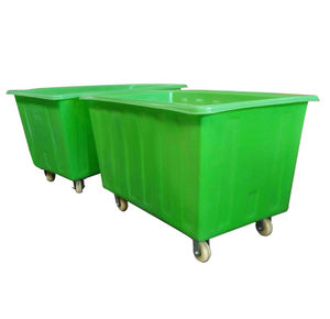 Chariot à linge mobile en <span class=keywords><strong>plastique</strong></span> robuste en gros avec deux roues pivotantes et freins Capacité de 500 kg pour hôtel et blanchisserie - Product Image 2