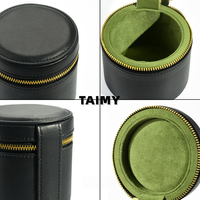 Boîtes à montres en cuir PU, étui de rangement portable pour montres, logo personnalisé, boîtes à montres rondes pour bijoux, boîtes cadeaux pour hommes et femmes, emballage de montres