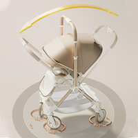 Poussette de bébé à quatre roues en aluminium légère poussette pliable universelle avec poignée inversée pour bébés