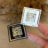 Autocollants personnalisés en papier alimentaire avec impression dorée de codes QR pour fêtes de mariage et chocolats