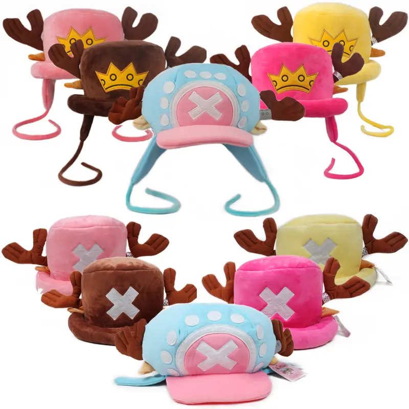 11 Styles Japanese Anime Kawaii Plush Toys Cap One Piece Tony Chopper Plush Cotton Hat Warm Winter Hats Cartoon Caps Gift