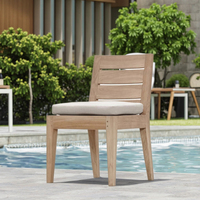 Ensemble de tables et de chaises d'extérieur Hangkai Villa, jardin, terrasse, bois de teck, résistant aux intempéries, détente en resort