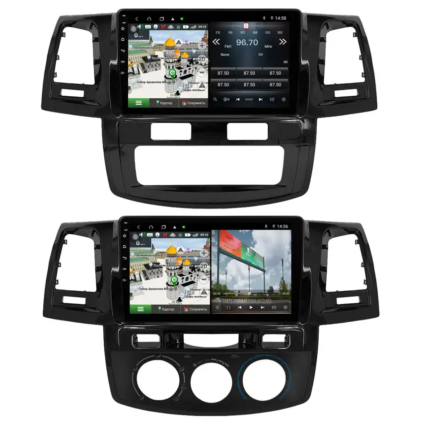 DSP 8 Cores เครื่องเล่นมัลติมีเดียในรถยนต์,เครื่องเล่นวิดีโอสเตอริโอดีวีดีระบบนำทาง GPS สำหรับรถยนต์โตโยต้าฟอร์จูนเนอร์ไฮลักซ์ Revo Viog