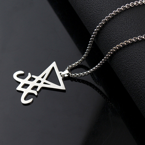 Sicil Nhà Thờ Của Satan Tuyên Bố Thép Không Gỉ Vòng Cổ Con Dấu Của Lucifer LaVey Ẩn Quỷ Dài Vòng Cổ Trang Sức - Product Image 3
