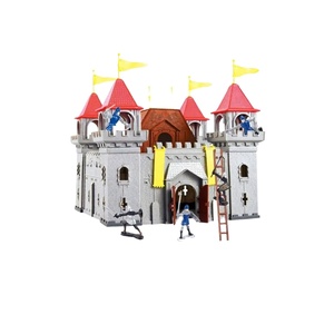 Puzzle de château médiéval à construire soi-même avec des figurines de chevaliers, de soldats et de catapultes pour un jeu imaginatif et le développement des compétences en STEM - Product Image 1