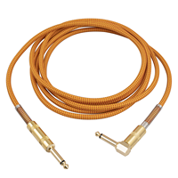 Câble de guitare professionnel en cuivre à faible capacité 1/4 pouce, 22AWG, double blindage, prise droite et coudée pour guitare électrique