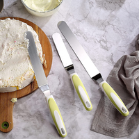 Spatule de décalage en acier inoxydable, équipement pour le gâteau, avec manche en plastique