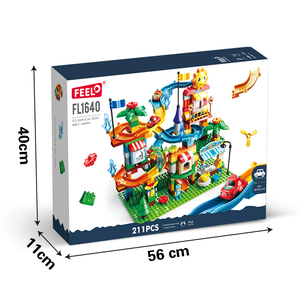 Nhà Máy Mới Quy Mô Lớn 211Pcs Nhỏ Theo Dõi Trượt Khối Xây Dựng Khối Thiết Lập Đồ Chơi Cho Trẻ Em Xây Dựng Xây Dựng - Product Image 1