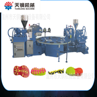 Moteur d'injection rotatif automatique TianGang 3 couleurs à soufflage d'air pour semelles PVC/TPR/TPU, 24 stations, 80 tonnes de serrage, 150-180/h