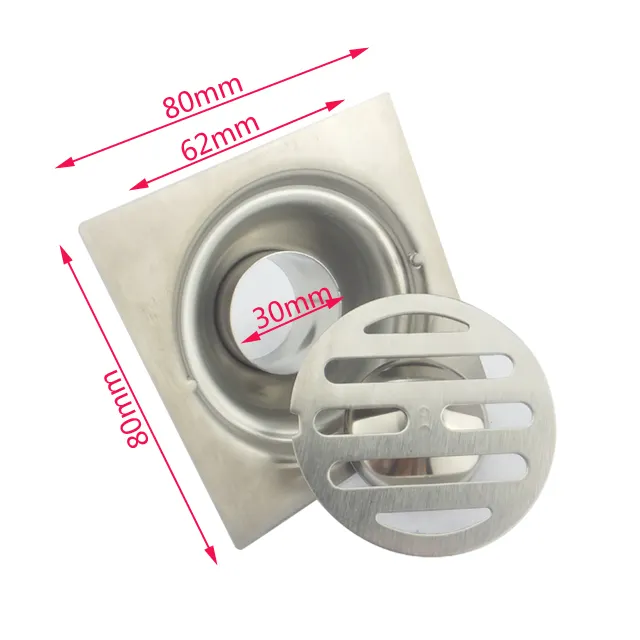 床アプリケーションとクロームメッキ表面処理 3 インチステンレス鋼床ドレンスクエアシャワードレン小さな床ドレン