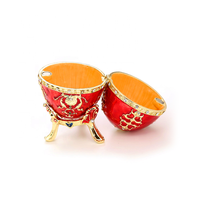 Boîte à bijoux en cristal de style Fabergé, œuf russe en émail coloré de haute qualité, pour la fête de Pâques