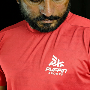 PUFFIN SPORTS T-shirt de course pour homme, coupe classique, manches courtes, respirant, en coton/fibre de bambou, imprimé, qualité supérieure, personnalisable OEM/ODM - Product Image 4