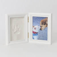 Ensemble de cadres photo en bois massif imperméables pour empreintes de pattes de chien, peinture main et pied, avec option DIY