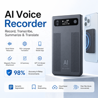 Enregistreur intelligent AI T8 64 Go avec traduction, ultra-fin, portable, ChatGPT-4.0, longue autonomie de la batterie, avec écran
