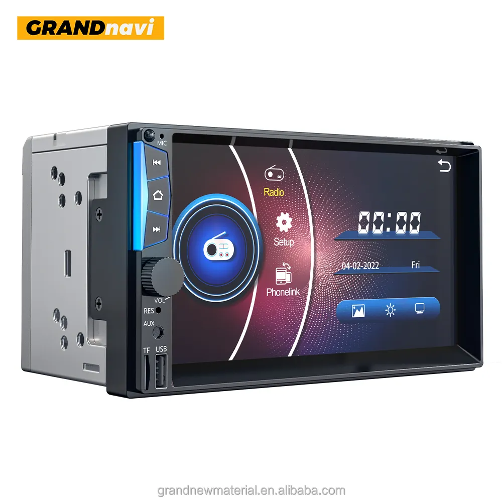 GRANDnavi Universal Multimedia-Player Autoradio 2 Din 7 Zoll Touchscreen MP5 Auto-Player Karpaly Androidauto Dvd-Player