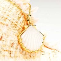 Collier en argent sterling 925 plaqué or 14 carats avec pendentif coquillage nacre et coquille d'ormeau, motif lever de soleil