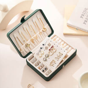 Neuankömmling Anpassbare Doppels chicht Tragbare Reise Rechteck Schmuck Geschenk box mit Knopf für Frauen und Mädchen - Product Image 2