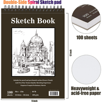 Carnet de croquis professionnel à spirale, papier épais sans acide pour aquarelle, acrylique, dessin, commande en gros, logo personnalisé, fournitures artistiques