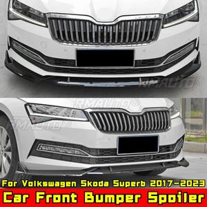 Para Volkswagen Skoda Superb 2017-2023, Alerón Delantero para Automóvil, Cubierta de Parachoques, Protector de Parachoques, Labio Delantero, Kit de Carrocería, Accesorios para Automóvil - Product Image 5
