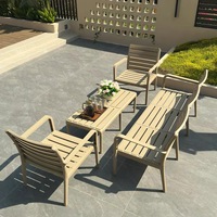Ensemble de canapés modulaires en PP pour l'extérieur, canapé de jardin imperméable et résistant au soleil avec table basse pour villa, B&B, parc, balcon