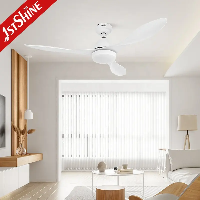 1stshine – ventilateur de plafond LED à intensité variable, blanc, 52 pouces, moteur cc, ventilateur de plafond avec lumière led et télécommande