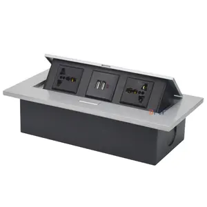 定制齐平表安装弹出式电源插头插座，用于会议表会议桌