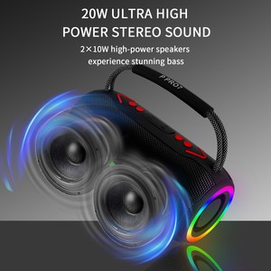 Enceintes DJ portables USB P PRO7 pour l'extérieur, mini enceintes sans fil professionnelles 20W BT, enceinte extérieure avec lumière LED changeante de couleur - Product Image 6