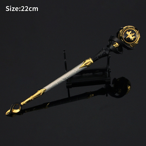 Modelo de Cetro <span class=keywords><strong>Fate</strong></span> de Valorant, Aleación de Zinc, 22 cm, Chapado en Oro y Plata, con Soporte de Exhibición para Colección de Gamers de Escritorio - Product Image 3