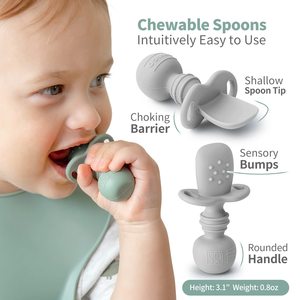 Cucharas de silicona para bebés, suministros de alimentación de destete Led para bebés de más de 6 meses para niños y niñas - Product Image 3