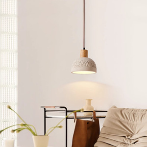Nordic Style Creative Unique Retro Wooden Cement Pendant <b>Light</b> Creative Bedside Table <b>Light</b> for Bedroom Dining Room Bar Counter - Product Image 4