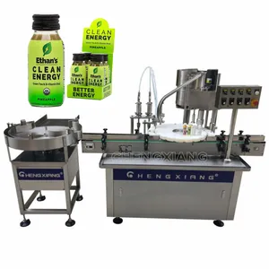 Shot Bottle Energy Drink Filling Machine 2oz Liquid Filling Capping Labeling Machine