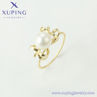 15351 Xuping Sieraden Elegante Uitverkoop Ring Vrouwen 14K Gouden Kleur Oude Koninklijke Mode Parel Ringen