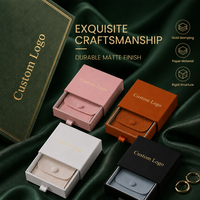 Boîte à bijoux en velours de qualité supérieure, prête à l'emploi, avec tiroir, 9,5x9,5x2,5 cm, pour rangement et emballage cadeau
