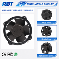 Ventilateur axial AC 230V W2E208-BA20-01/51/53 87W 2750RPM 815m3/h pour système de refroidissement et dissipation de chaleur des machines industrielles