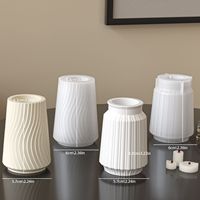 Nordischer Ins-Stil Vertikales Wellenmuster Vase Silikonform DIY Hydroponischer Blumentopf Kerzenhalter Modell